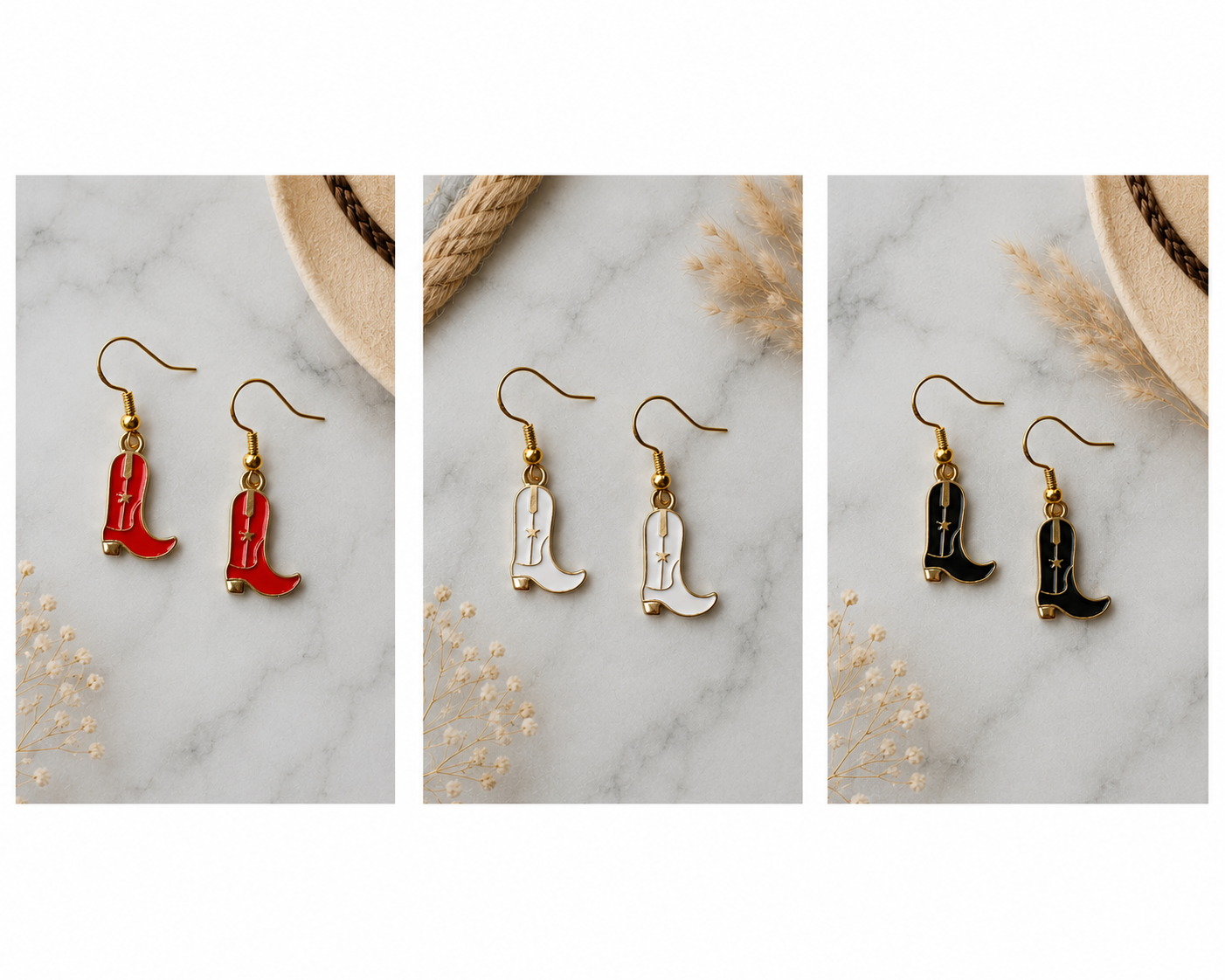 Cowboy Boot Earrings | Western Earrings | Country Concert Outfit | Cowgirl Jewellery | Nashville Accessories UK