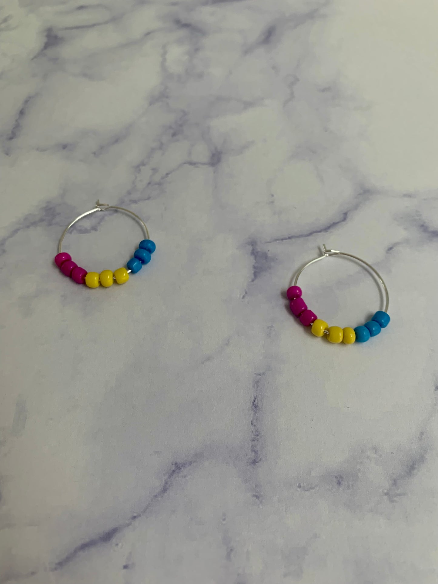 Pansexual Bead Hoop Earrings