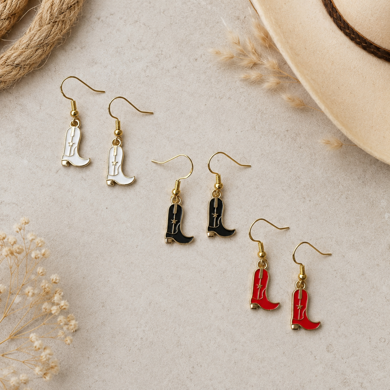 Cowboy Boot Earrings | Western Earrings | Country Concert Outfit | Cowgirl Jewellery | Nashville Accessories UK