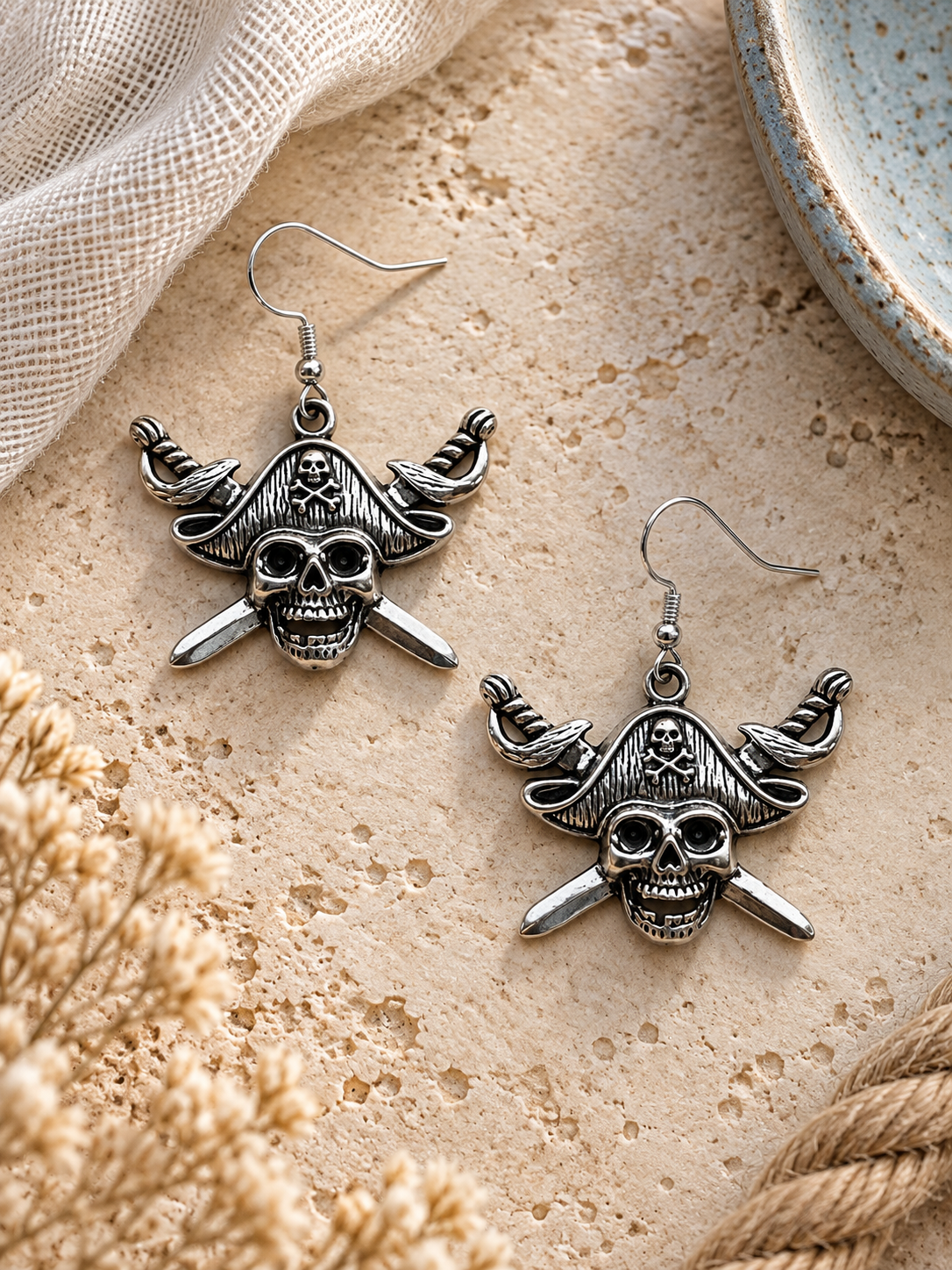Pirate Earrings | Disney Cruise Pirate Night Earrings | Halloween Costume Jewellery | Skull Earrings | Pirate Accessories