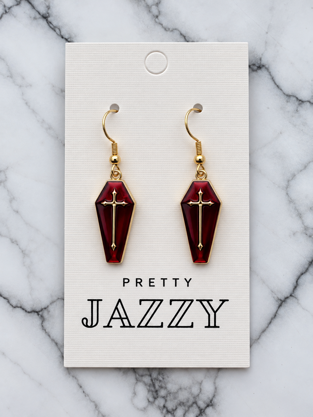 Red Coffin Earrings | Gothic & Vampire Jewellery