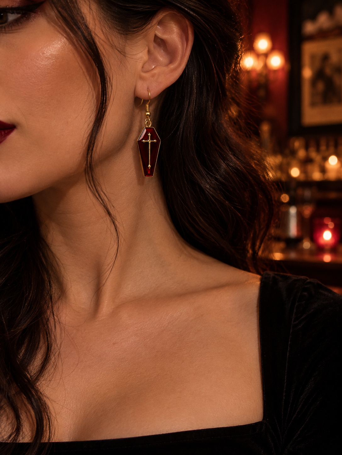 Red Coffin Earrings | Gothic & Vampire Jewellery