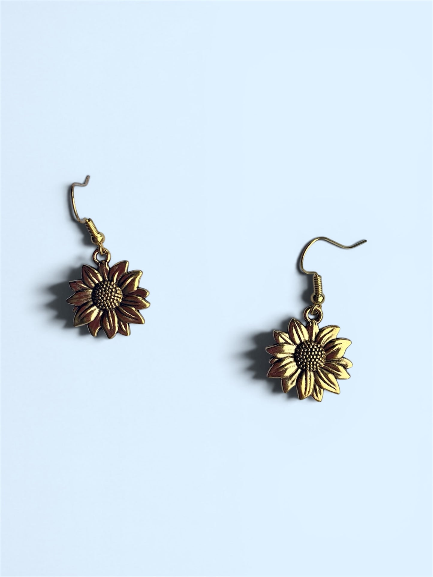 Gold Sunflower Earrings