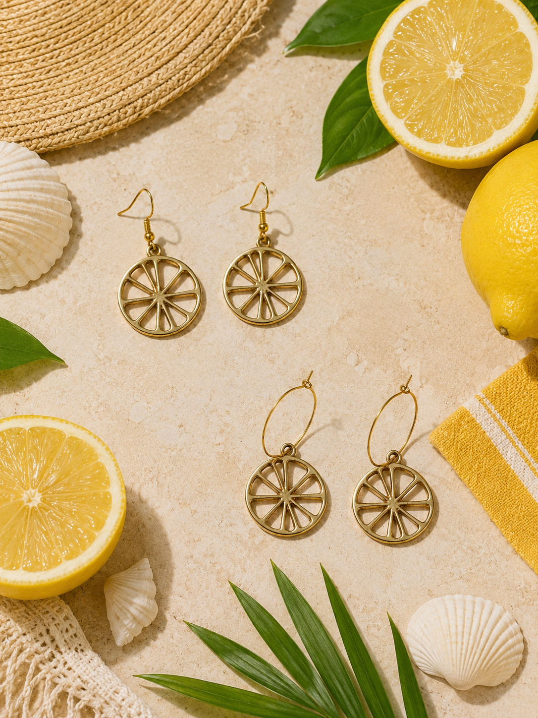 Lemon Slice Earrings | Fruit Earrings | Summer Statement Earrings | Citrus Jewellery | Festival Accessories | Fun Earrings UK