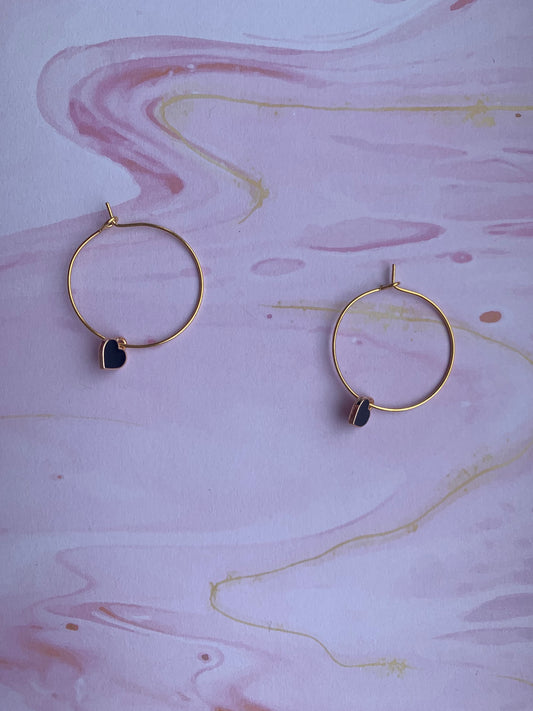 Black Heart Earrings
