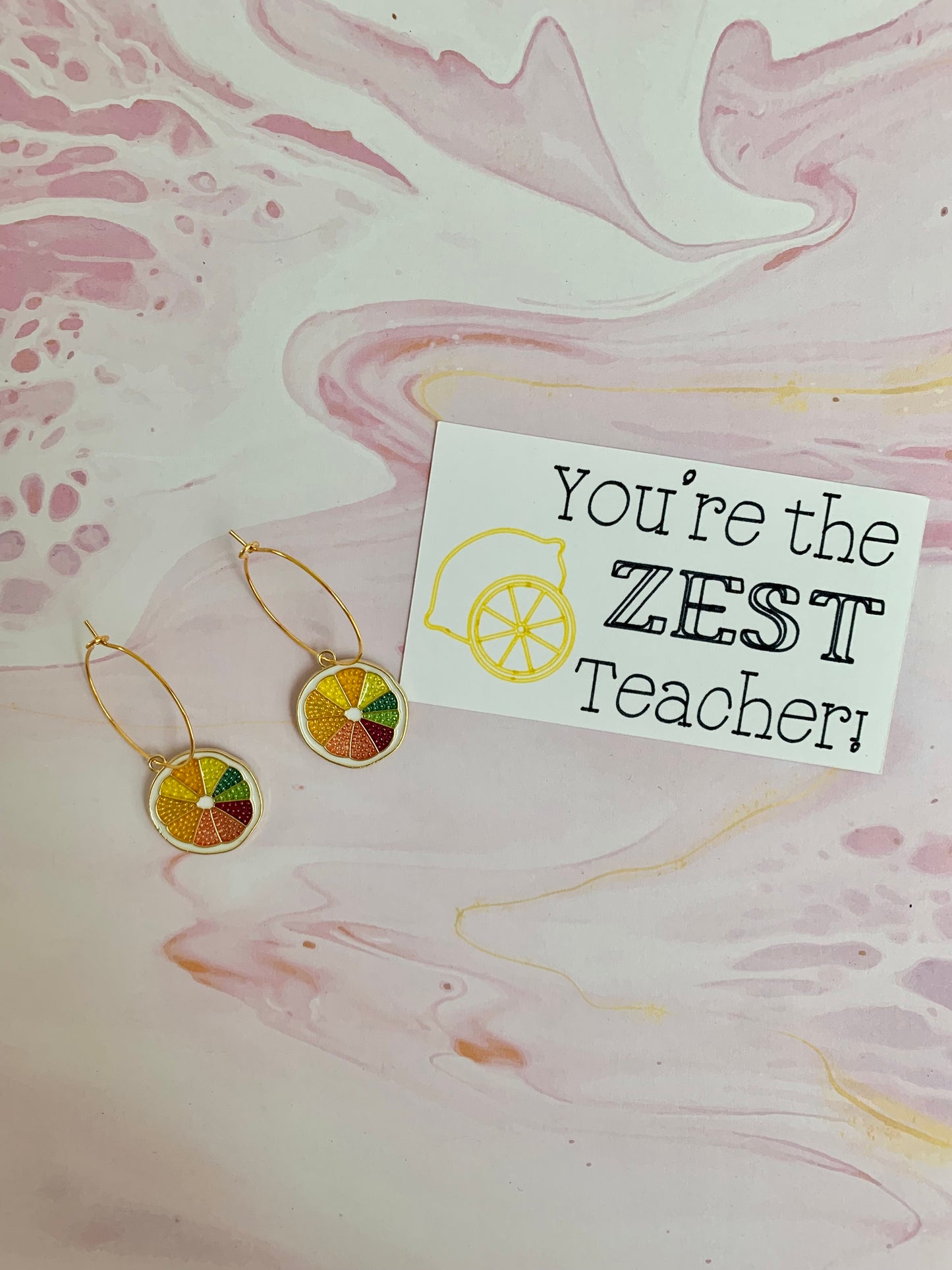 Colourful Lemon Slice Statement Earrings