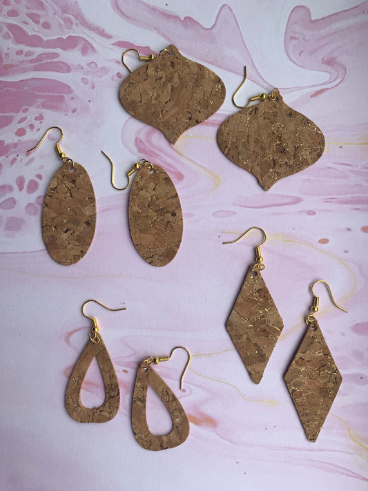 Cork Earrings - Gold